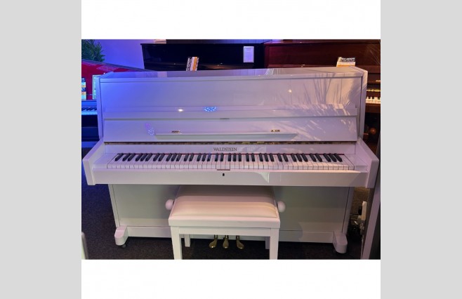 Used Waldstein Polished White 108 Upright Piano - All Inclusive Premium Package (SN:404731) - Image 1